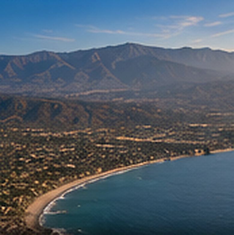 Coastal Santa Barbara County hillside home with an outdoor living and audio installation at sunset
