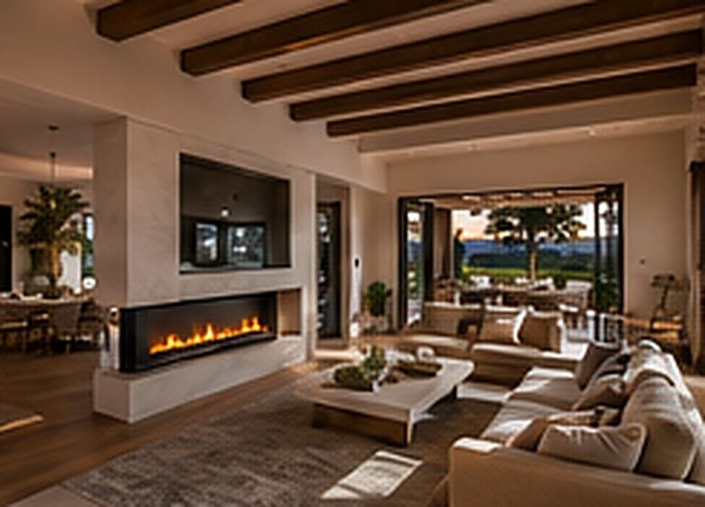 Concealed home technology equipment rack in a Santa Barbara residence