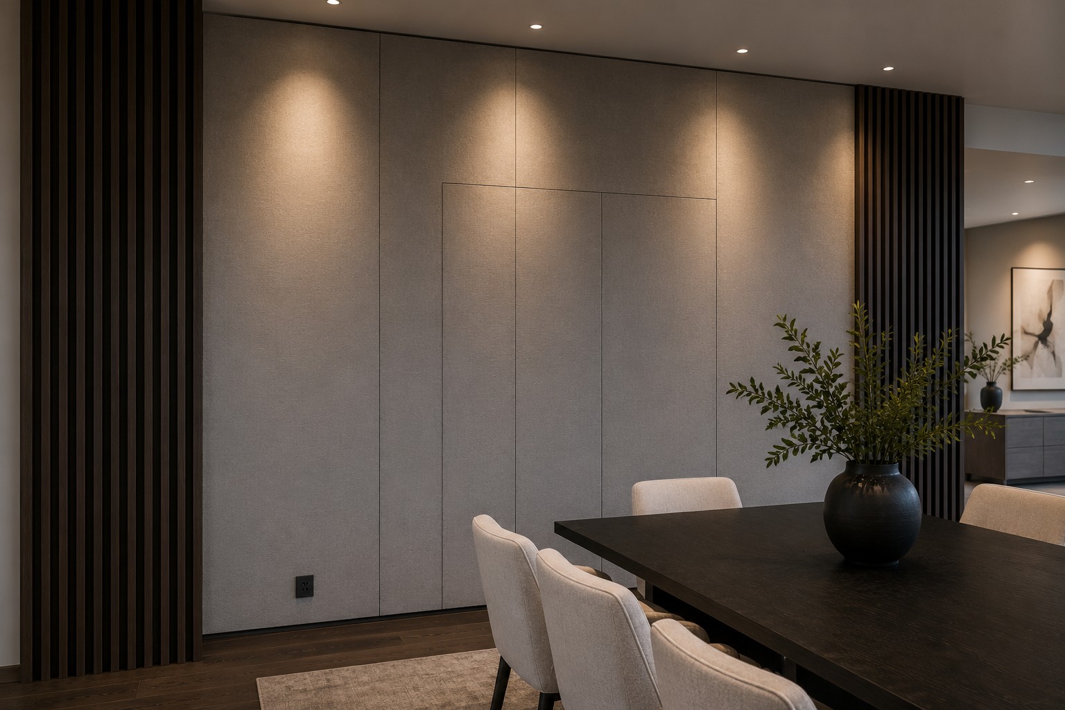 Hidden technology panel integrated into a private estate wall