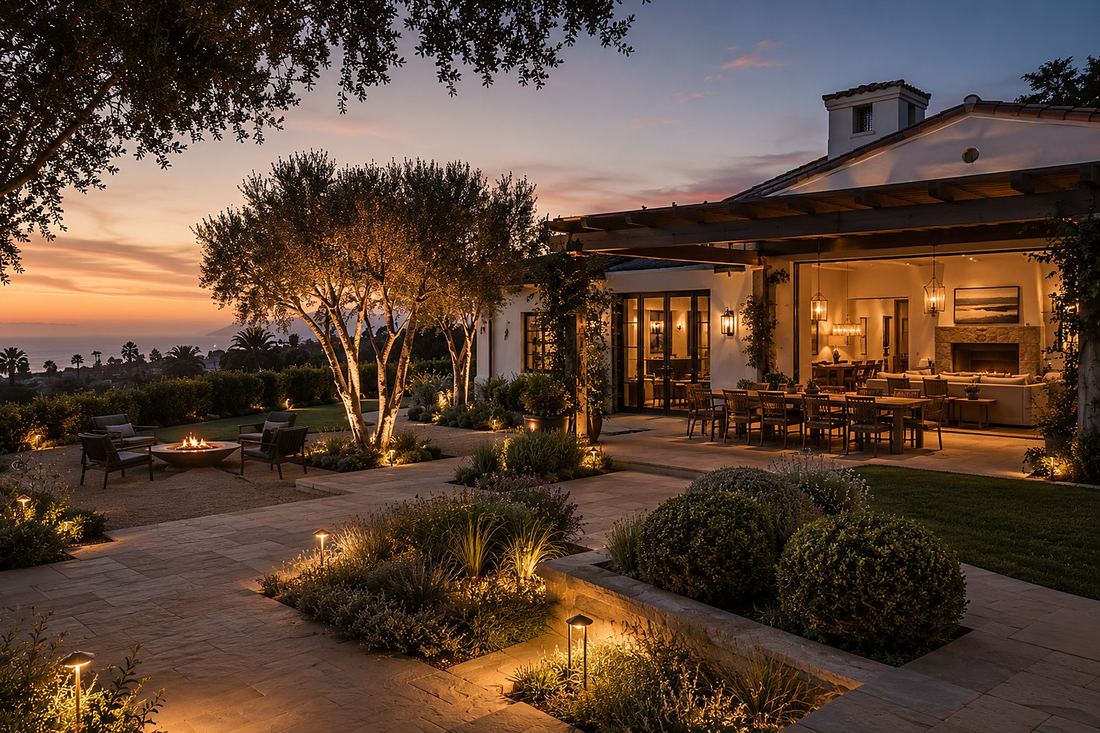 Backyard Entertaining At Sunset